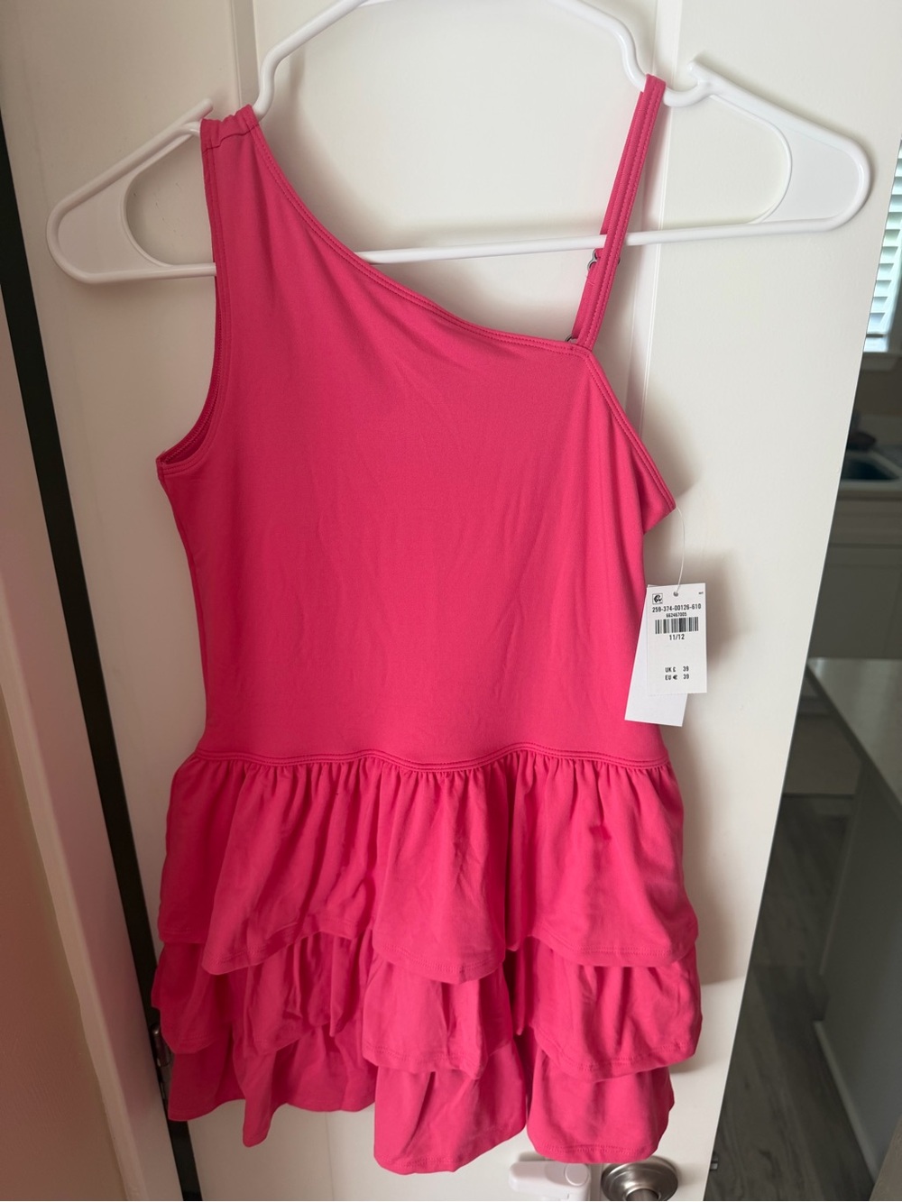 abercrombie kids Hot Pink One-Shoulder Ruffle Dress